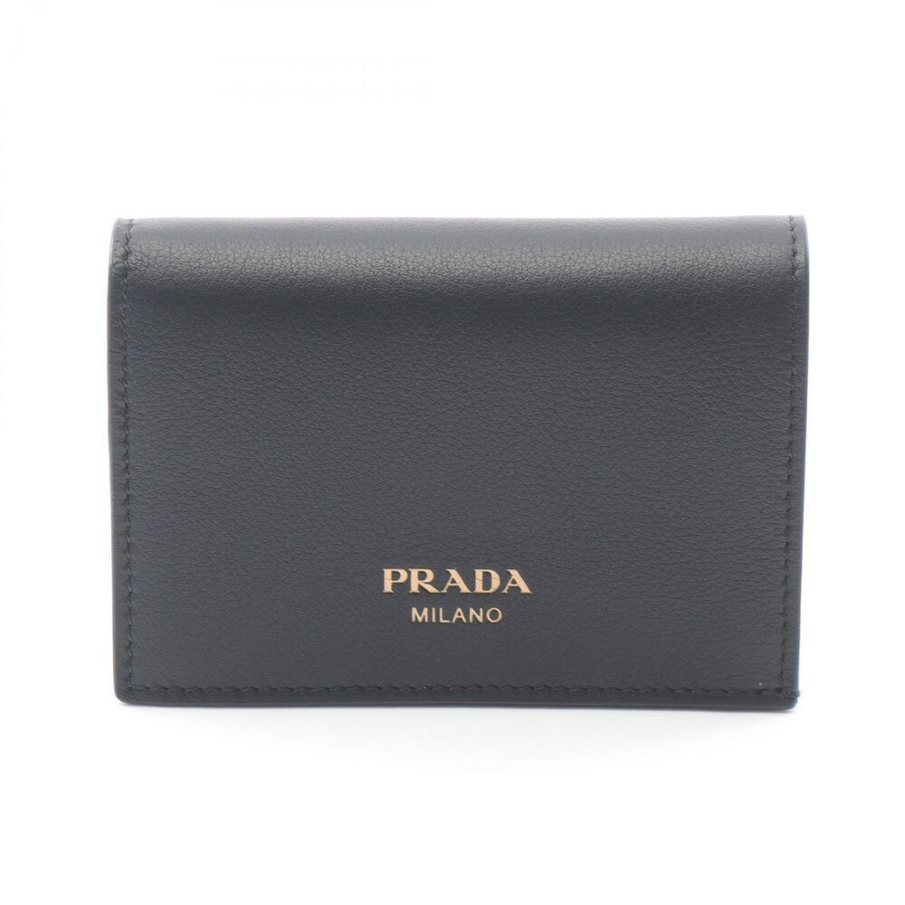 Prada Soft Grain Bifold Wallet Leather Black